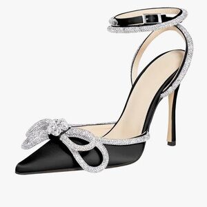 Chic Black and Silver Women's Heels